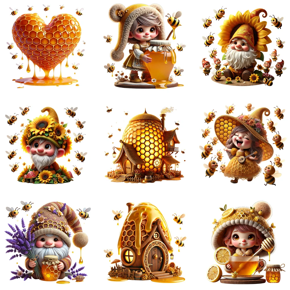 15cm Kids Fairy Tales Kingdom Of Bees Iron On DTF Heat Transfer Sticker Diy T-shirt Iron On Transfer Patches For Clothes Decal