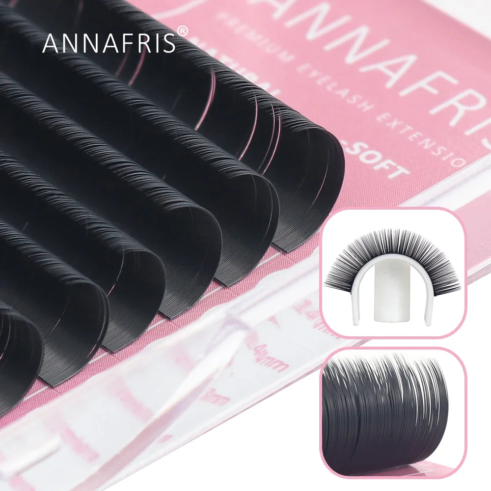 ANNAFRIS  8~25mm Mix Individual Eyelashes Extension C/D Curl Professional Faux Mink Natural Soft Matte Volume False Lashes