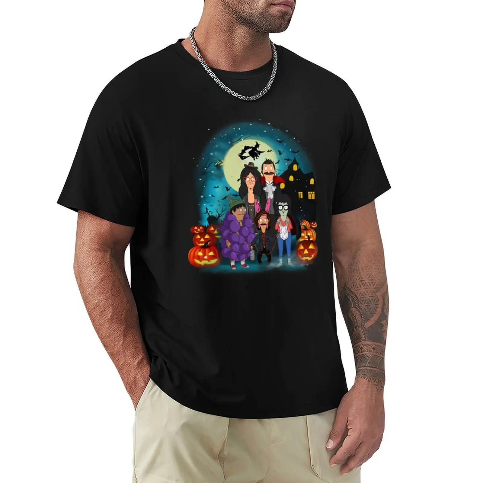 

Official Halloween-Bob’s-Burgers-Family T-Shirt cheap stuff man clothes baggy shirts designer shirts black t-shirts for men