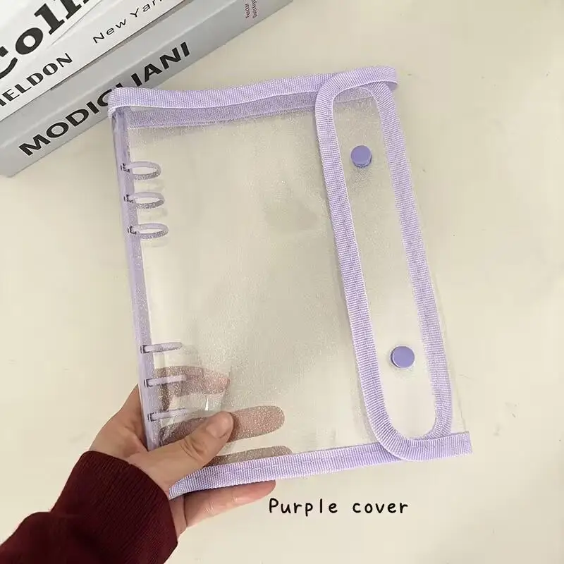 

A5 Binder Double-Buckle Cover 10pcs Refill Sleeves Bags DIY Loose Leaf Photo Collect Book Kpop Organizer Holder