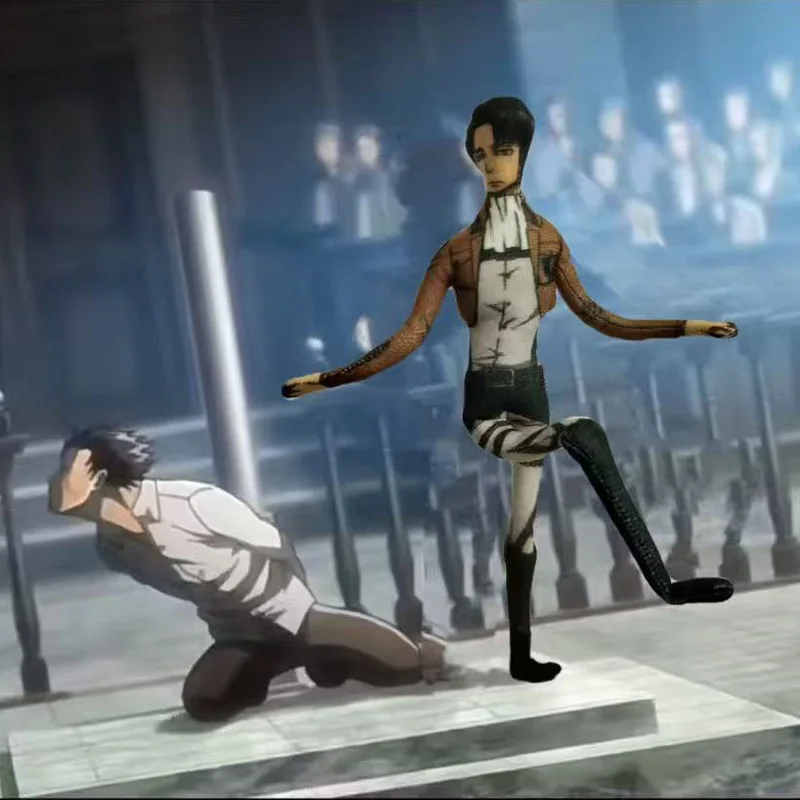 

28cm Anime Attack On Titan Levi Cosplay Plush Doll Body Wire Skeleton Action Stuffed Dolls Accessories Ornament Gifts