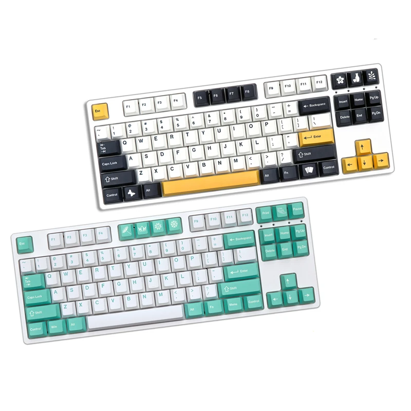 150 Keys/set GMK Cyan Monochrome Matsu Keycaps PBT Dye Sublimation Key Caps Cherry Profile Black White Key Cap For MX Switches