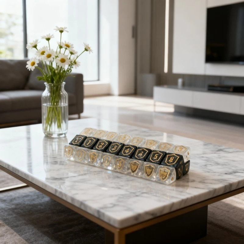 

Дизайн щита, 6 шт., набор черно-белых игральных костей D6, игральных костей с цифрами для настольных игр DND и вечеринок, развлечения для отдыха и времени