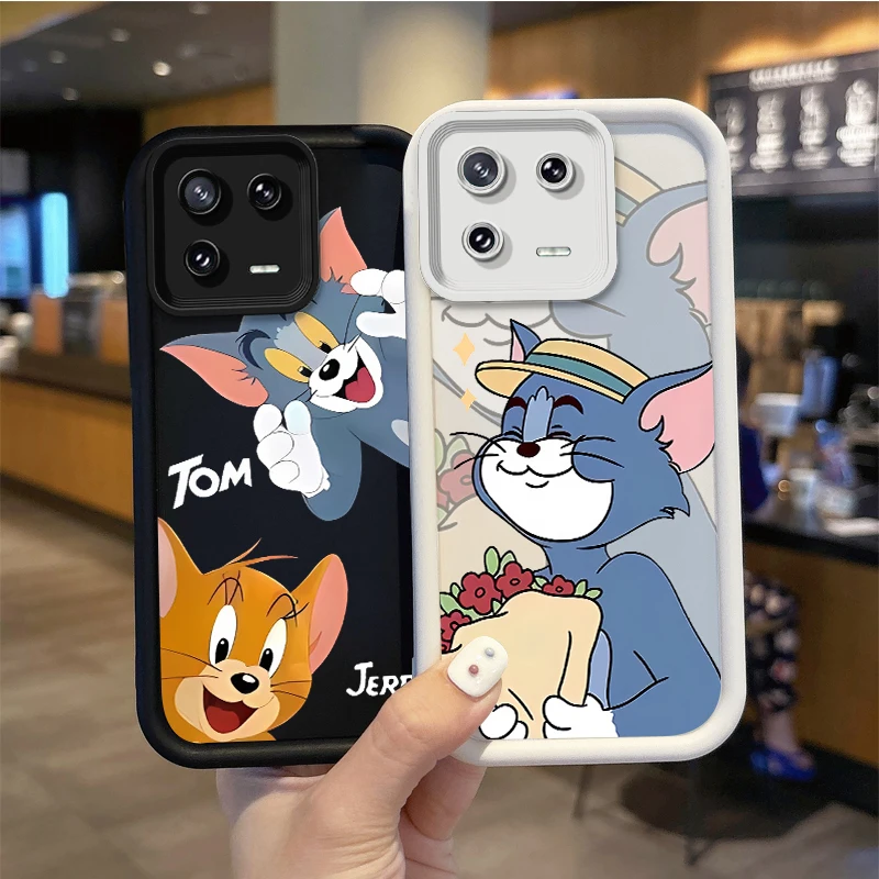 

Lovely Tom and Jerry Phone Soft Case For XiaoMi 14 13 12 11 T Pro 13 12 11 Lite Poco F6 F5 X5 X3 Pro NFC Liquid Shockproof Cover