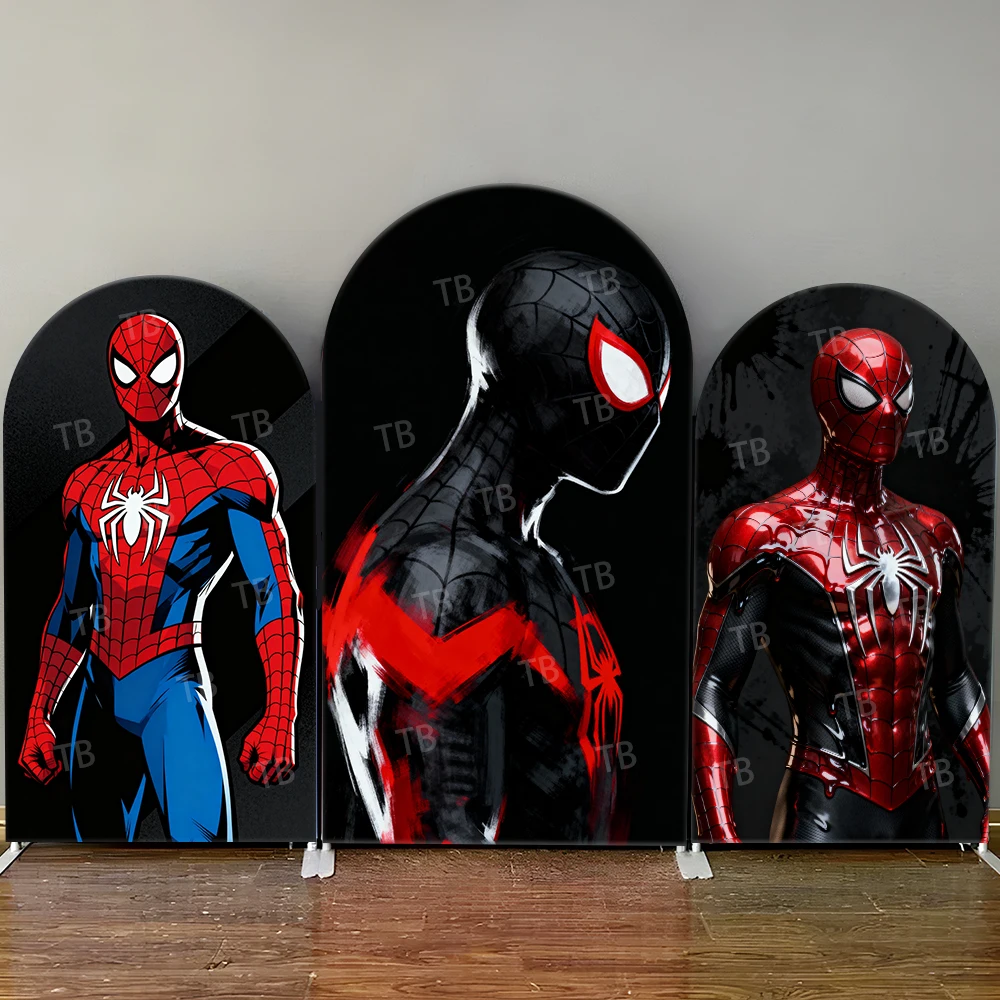 

Spider-Man Multiverse Style Arch Backdrop Cover Stylish Hero Scene For Kids Birthday Baby Shower Photo Booth Decor Background