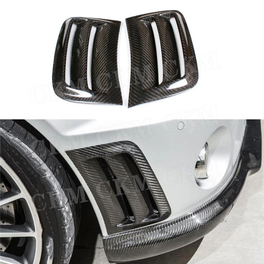 

for Benz C Class W204 C63 AMG 2012 2013 2014 Accessories Carbon Fiber Front Bumper Side Air Vents Trims Cover Stickers