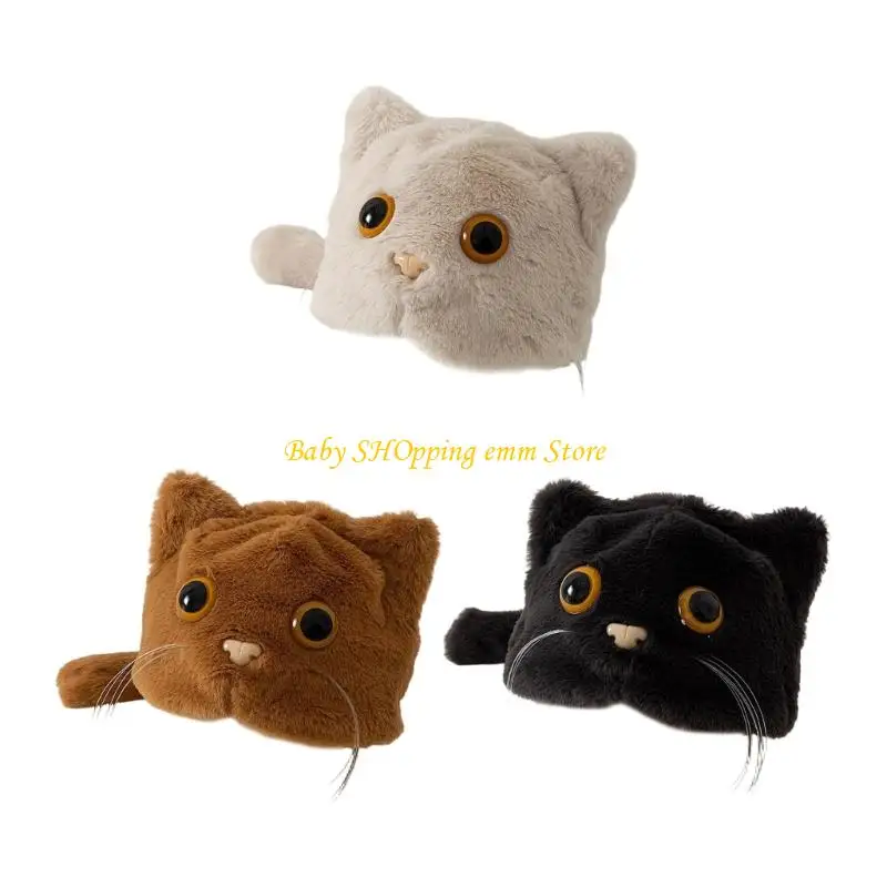 

23GD Cartoon Plush Hat Headgear With Long Tail For Newborn to 2 Year Old Warm Daily