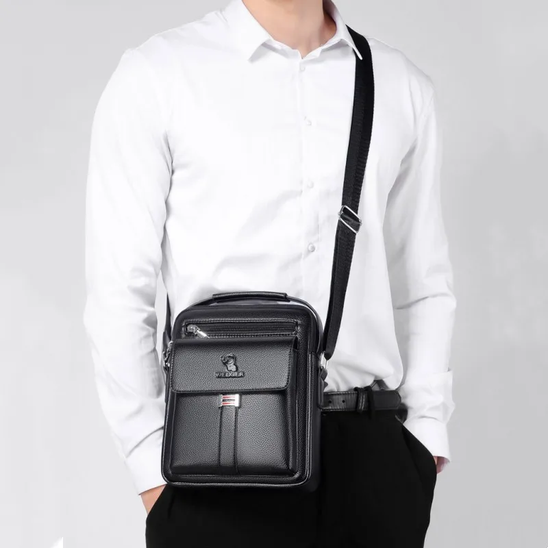 Men\'s Crossbody Shoulder Bags Waterproof Messenger Bag Vintage Men Handbag Pu Leather Business Bag Tote Bag fanny pack 2023 New