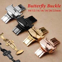 10 12 14 16mm 18mm 20mm 22mm Butterfly Deployment Buckle Automatic Stainless Steel Clasp for Watch Band Replace Clasp with Tool