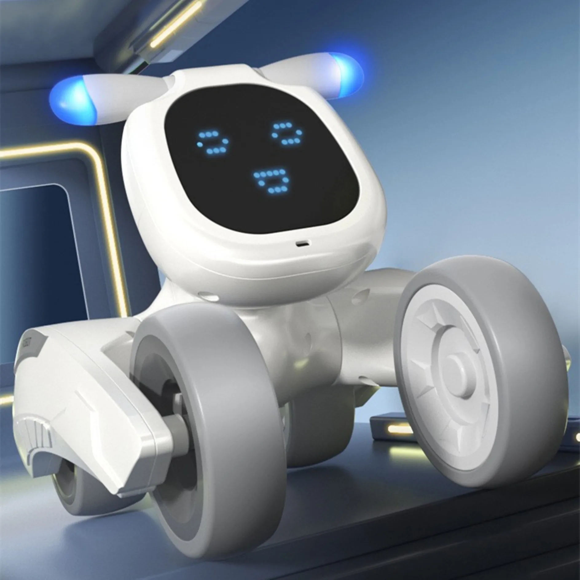 Intelligent Robotic Dog Electronic Pet Gesture Sensing Child Companionship Voice Command Control Smart Robot Music Recording USB