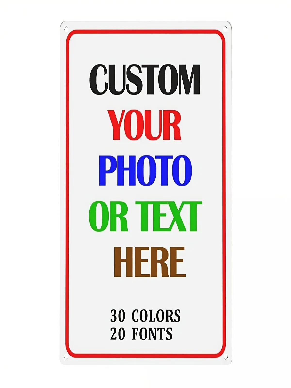 Customizable 20x30cm Iron Sign, DIY Photo/Text with Multiple Colors & Fonts, Durable Wall Decor image 6