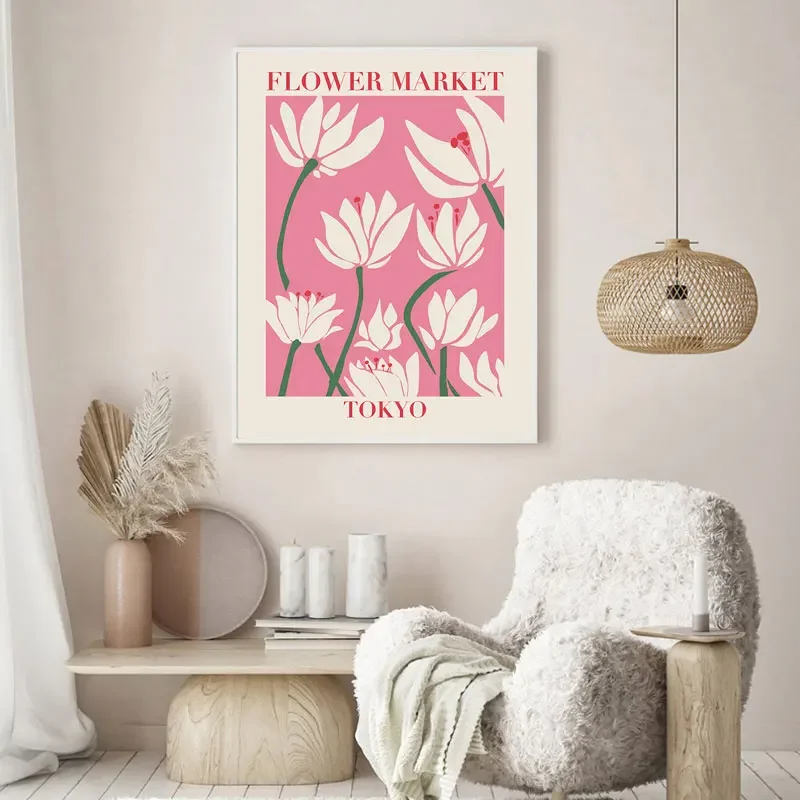 Póster de Matisse, pintura abstracta en lienzo, arte de pared, carteles de mercado de flores e impresiones, imágenes de pared para decoración del