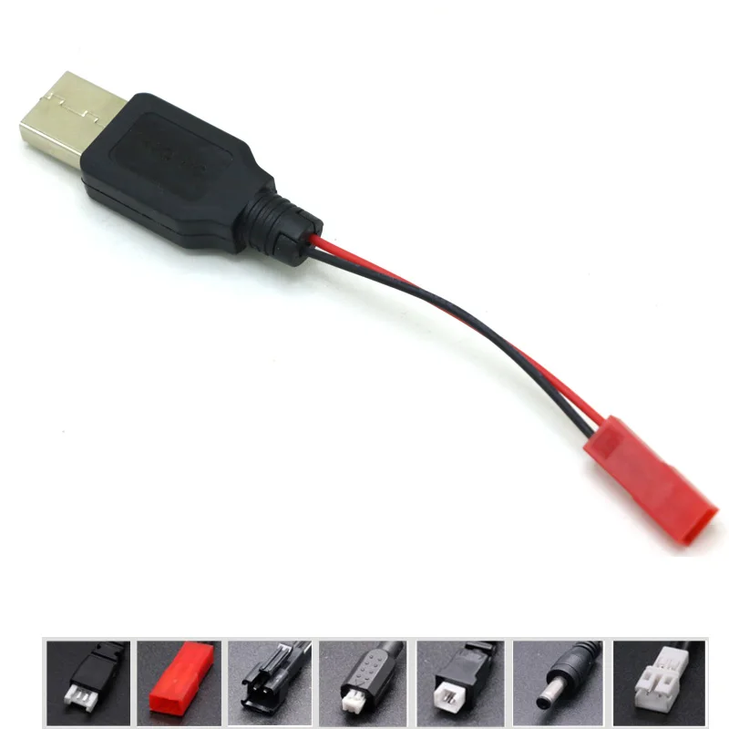RC USB-зарядка 3,7 В, кабель для зарядного устройства для литиевой батареи, USB-разъем JST/SM/Futaba для 3Rc Drone Quadcopter