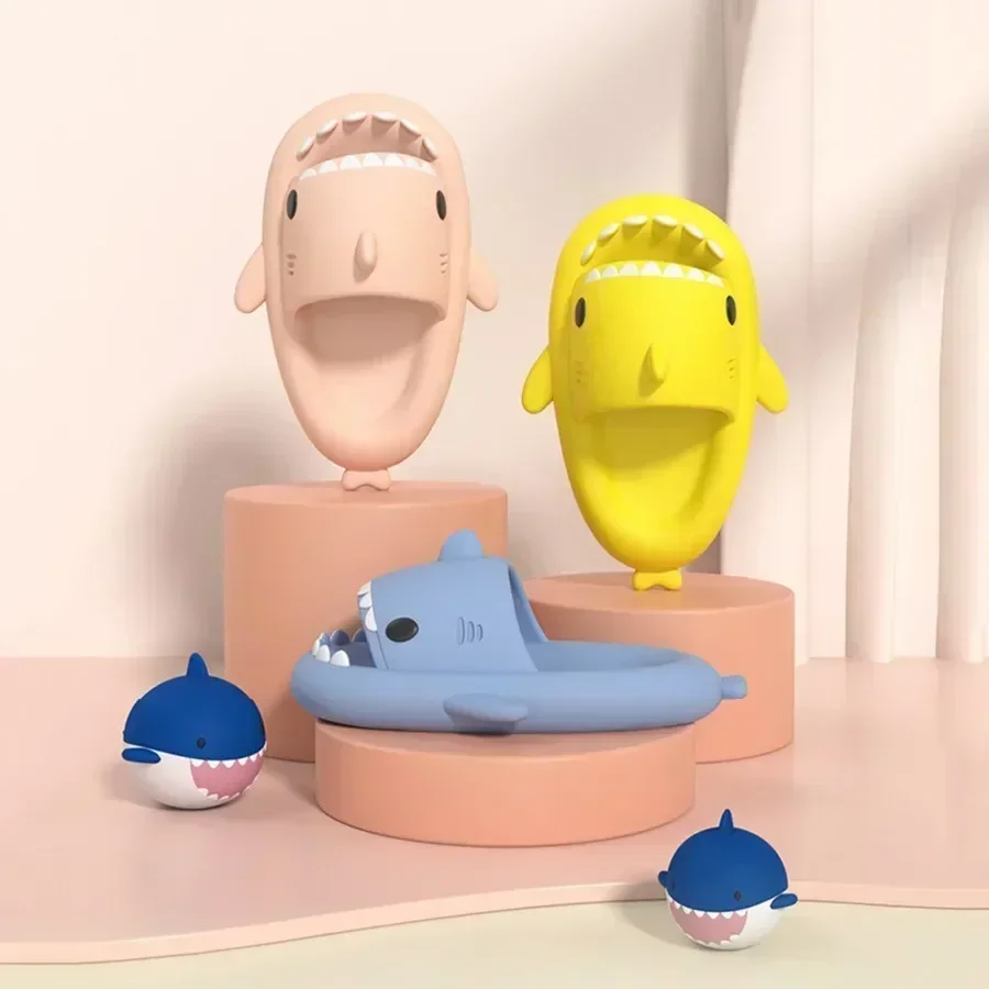 

Shark Slippers Couple Style Colorful Cartoon Fashion Ultra-light Soft EVA Anti-slip Casual Summer Home Bathroom Beach Slippers