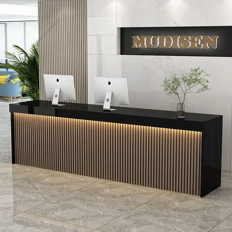 Company The Grille Receives Desks Front Desk Deluxe Grey Shop Counter Beauty Salon Storage Office Furniture Receptionsdisk FYRD