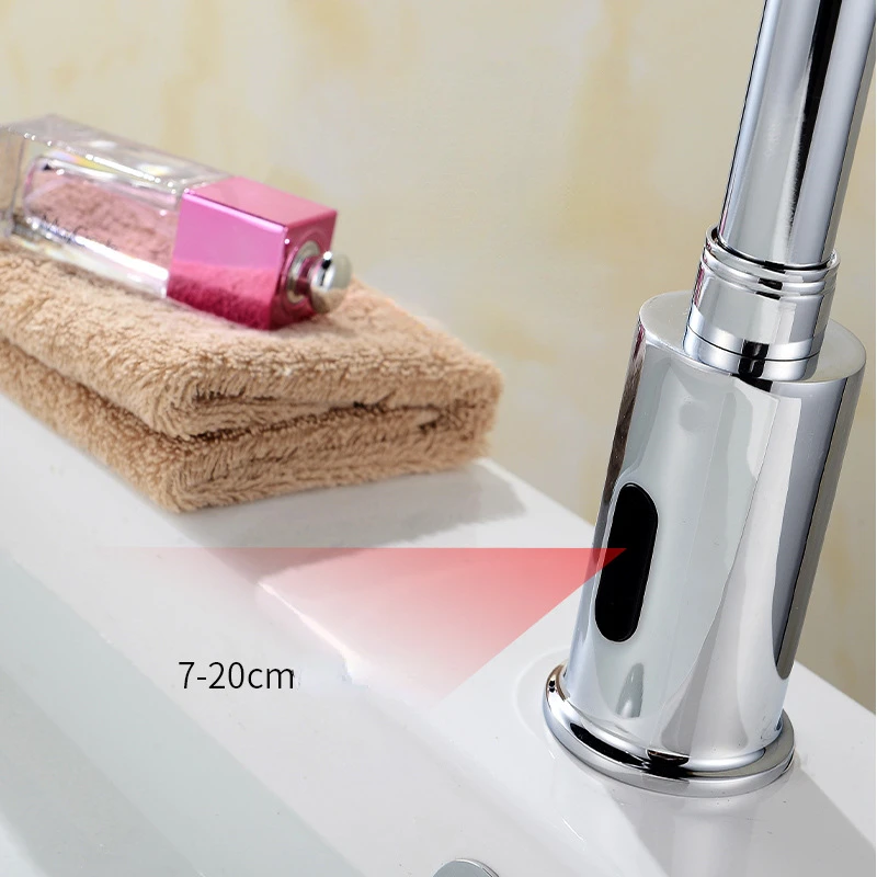 Infrared Sensor Elbow Faucet Touchless Bathroom Basin Faucet Smart Sensor Vanity Tap Kitchen Sink Mixer Tap Hotel Washbasin Tap