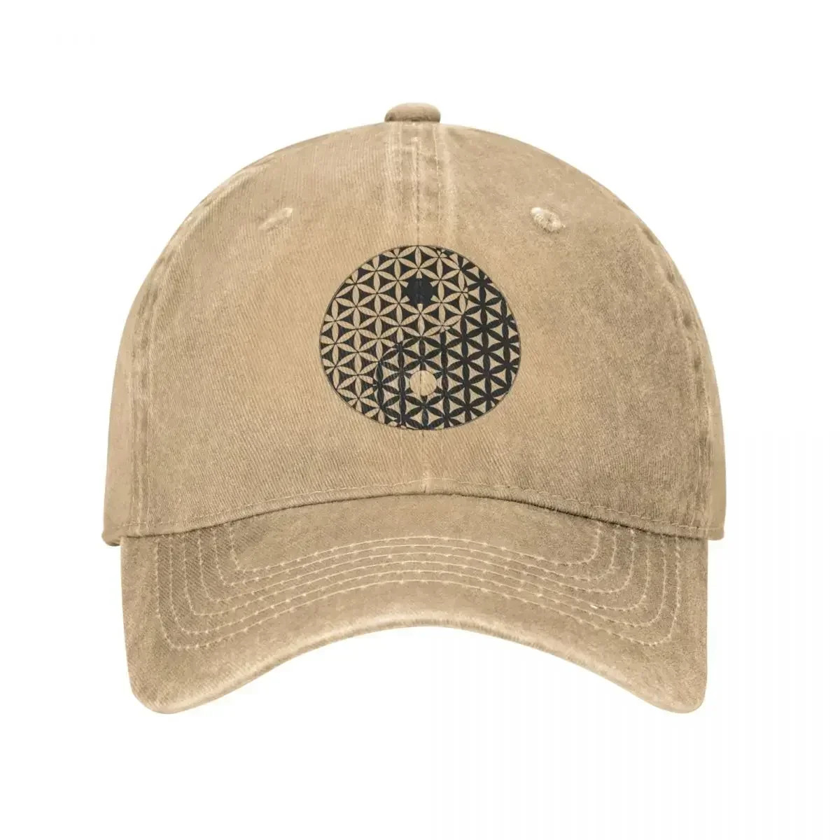 New Flower Of Life Space Time Tai Chi Yin Yang Baseball Caps Casual Distressed Denim Earth Tao Sun Cap Unisex Style Workouts Hat