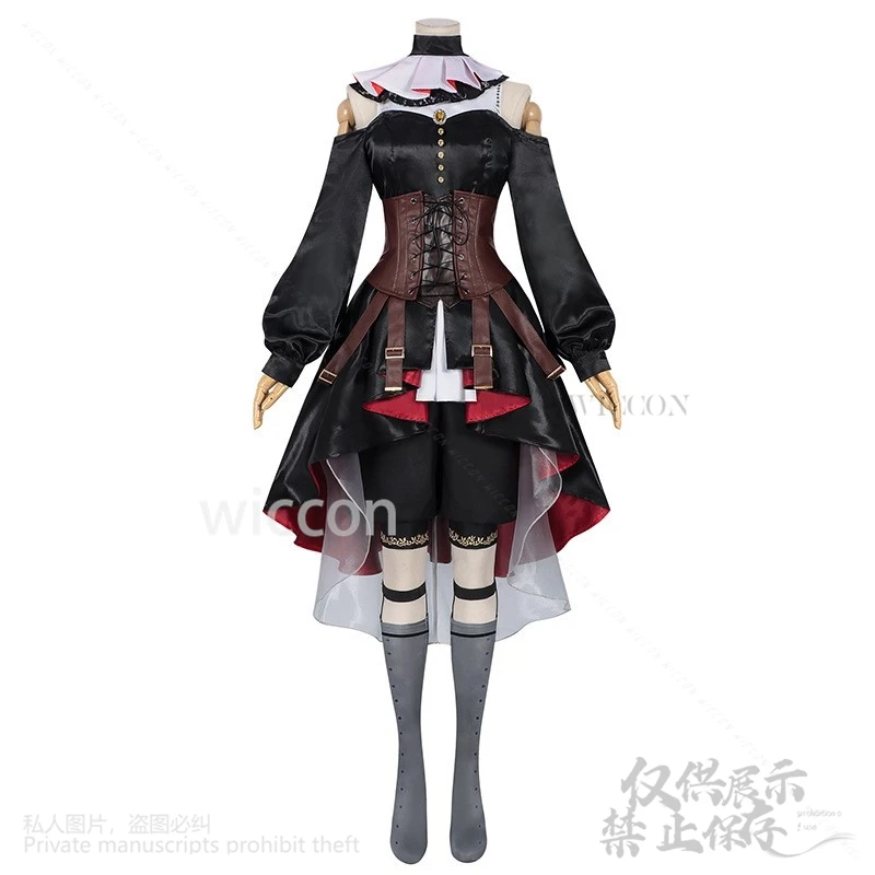 Ave Mujica Goth Anime BanG ¡Sueño! ¡¡¡Es MyGO!!!!! Disfraz de juego de Anime, vestido, pendiente, pantalones, peluca para niñas, disfraz de Halloween personalizado
