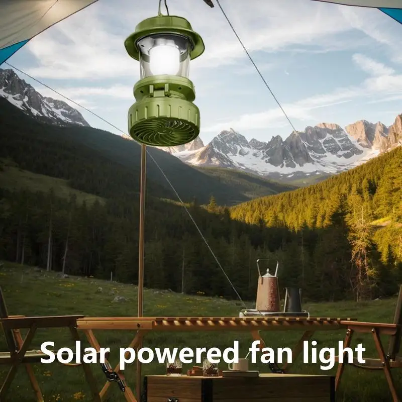 Solar Lights Camping USB Charging Work Lamp With Fan Foldable Camping Lamp Waterproof LED Light For Garden RV Backyard Hiking