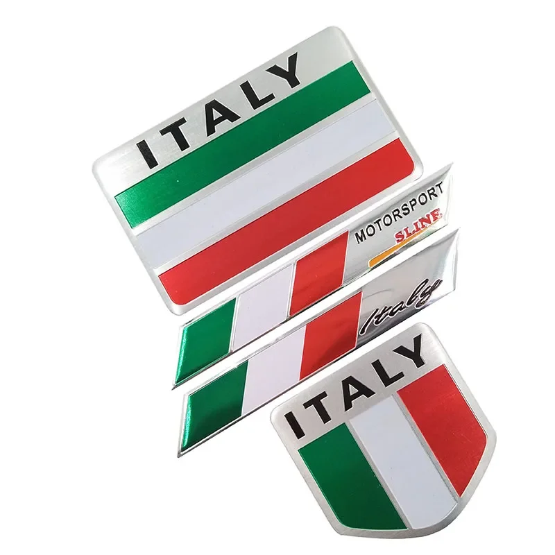 Aluminum Italy Car Sticker Italy Flag Car-styling Accessories Emblem 3D Stickers For chevrolet skoda honda Auto Badge Decal