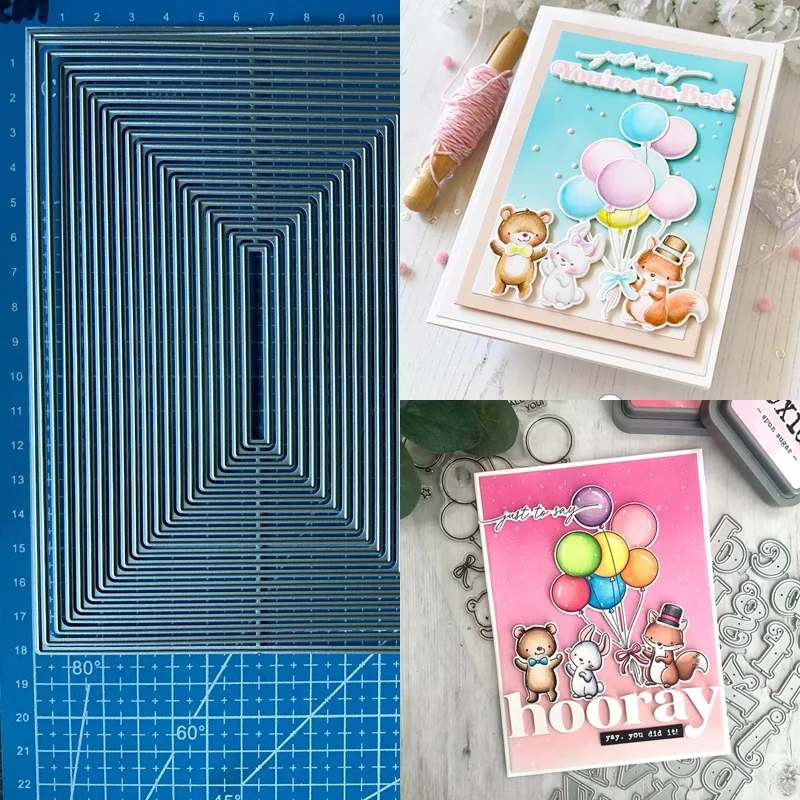 Lucky Goddess Metal Cutting Dies Nesting Rectangle frame Diy Scrapbooking Photo Album Decorative Embossing Paper Card Crafts