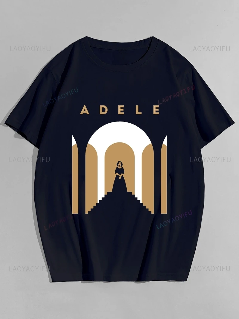 Adele Adkins Poster Print Top, Fans of Both Sexes for Spring and Summer Everyday Fashion Shirt, Short-sleeved Casual T-shirt