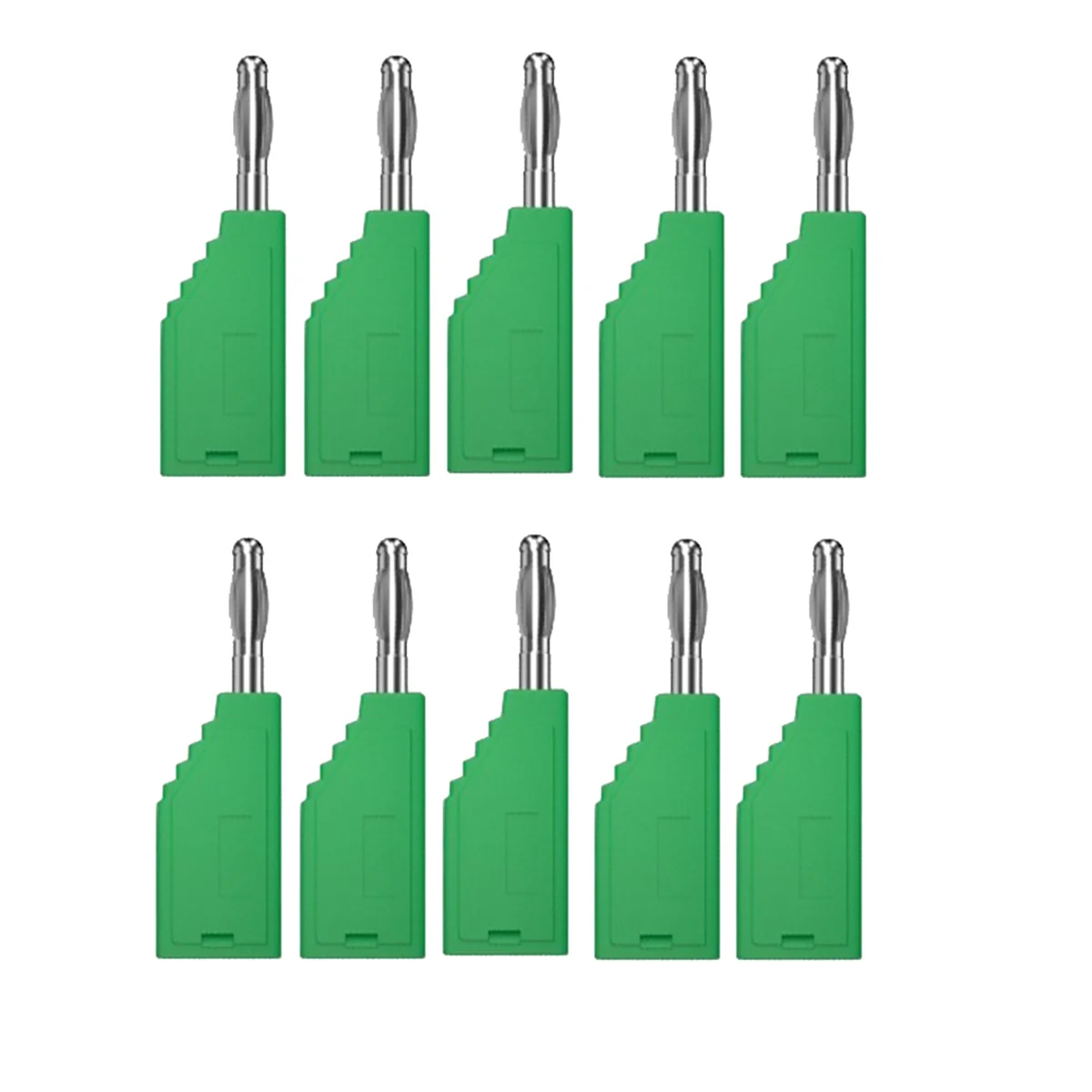 10pcs/Set Connector Plug J.10054 4mm Stackable Plug Banana Plug Face Connector Wire Multi-Function Plugs,Green