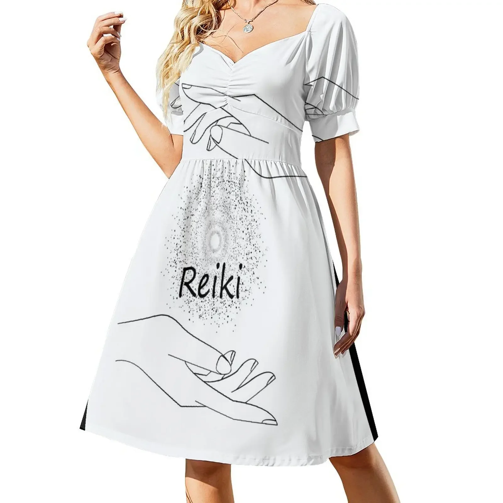 Reiki Short-Sleeved Dress party dress women elegant luxury sexy dress