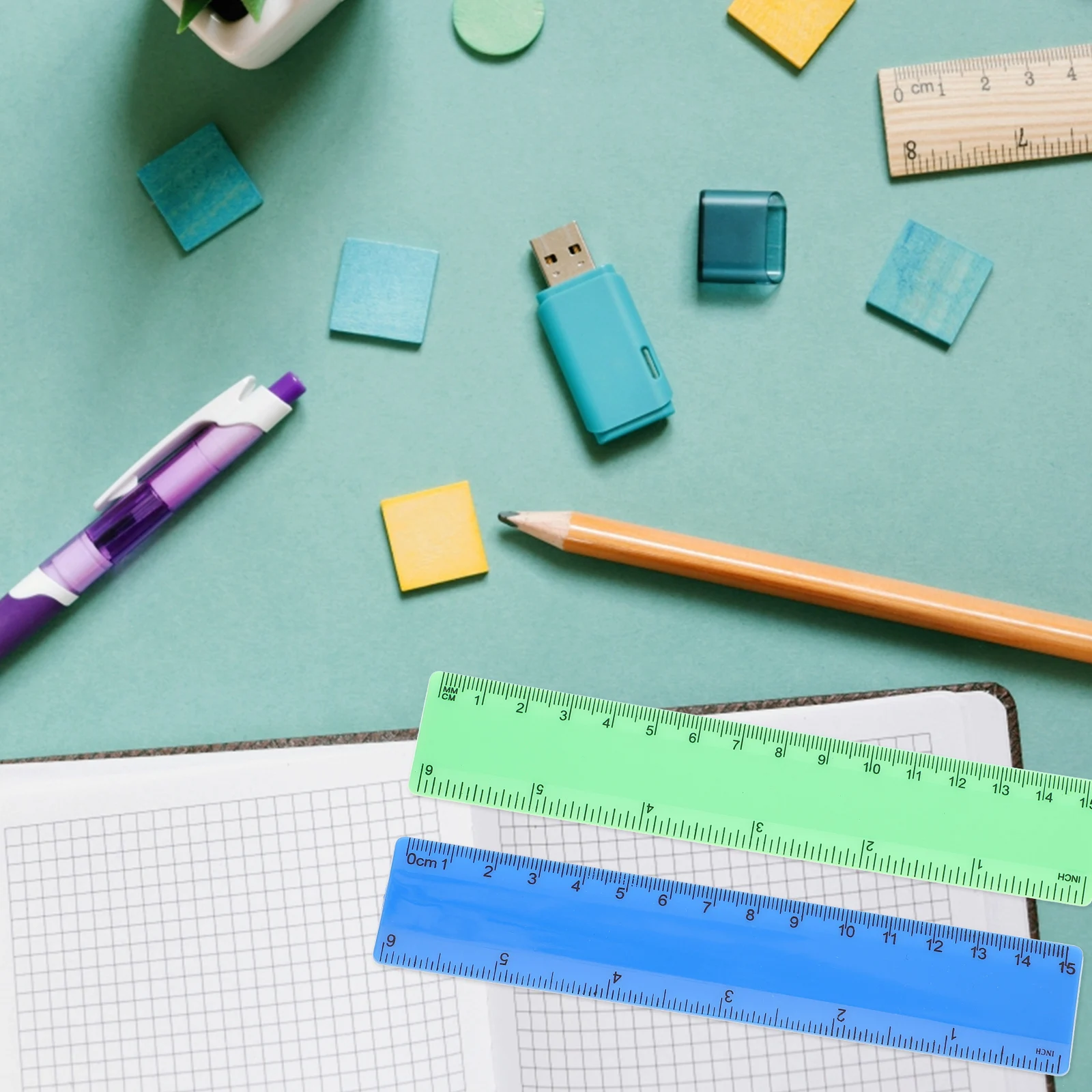 

20 Pcs Student Ruler Accurate Drawing Straight Print Students for PVC Factory Use