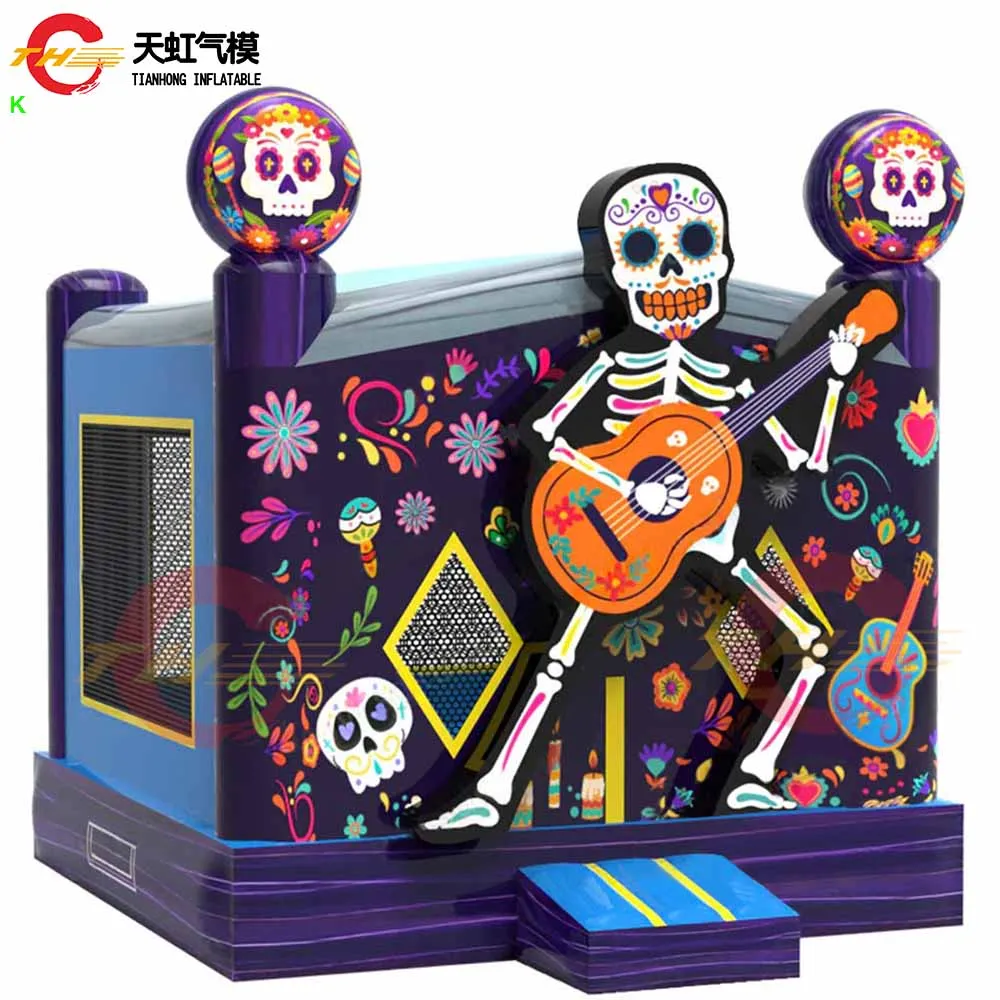 Envío rápido, 4x4m, casa de rebote inflable comercial para Halloween, tema fantasma, Bute inflable con soplador a la venta