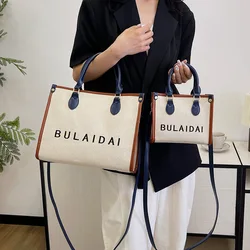 French Style Canvas Large Office Work Tote Handbags For Women 2023 Trend Luxury Designer Small Ladies Shoulder Crossbody Bags