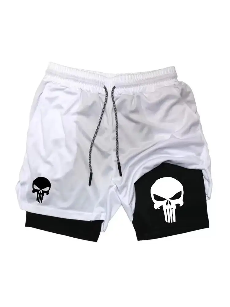 

2-in-1 men's performance shorts, sports quick drying shorts with phone pocket, summer gym fitness running shorts