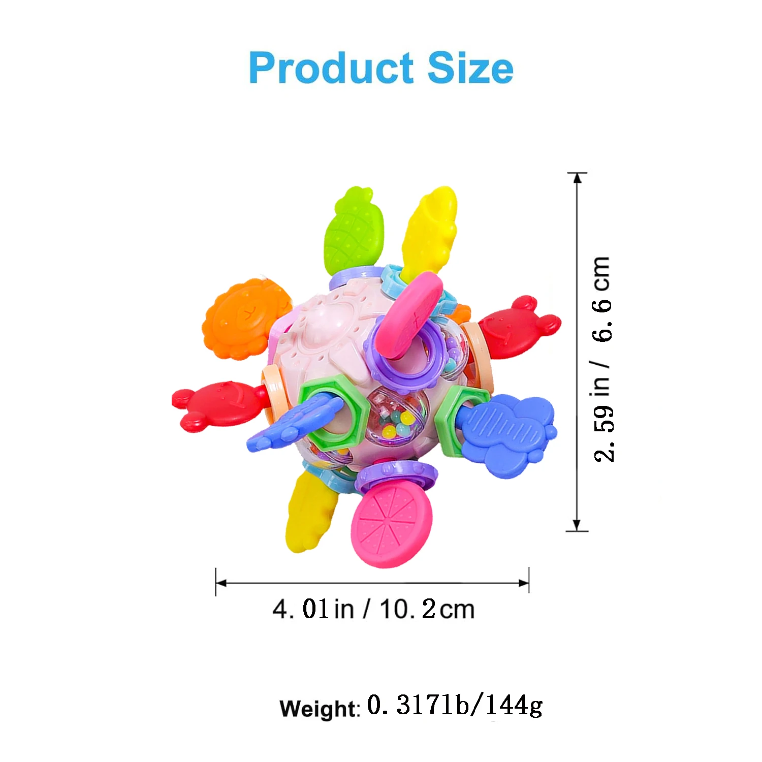 Juguete para bebé Manhattan bola redonda de silicona suave Bola de agarre de mano sonajero Infantil mordedores masticables juguetes para bebés de 0 a 12 meses