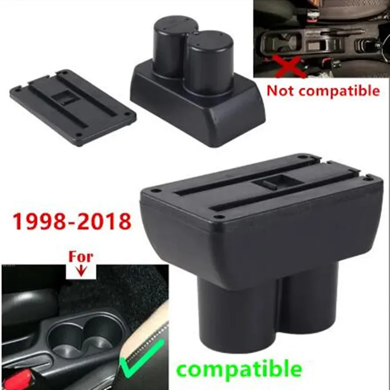 For Suzuki Jimny Armrest Box Suzuki Jimny JB23 JB43 Car Armrest 1998-2018 Double-Layer Storage Box Cup Holder Car Accessories