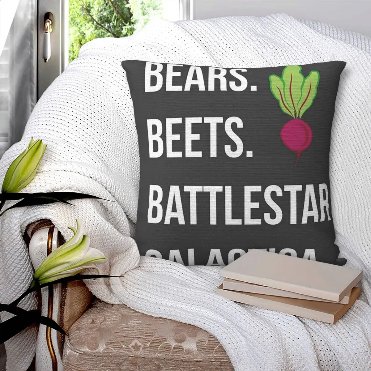 Bears.Beets.Battlestar Galactica Square Pillowcase Pillow Cover Polyester Cushion Decorative Comfort Throw Pillow for Home Car