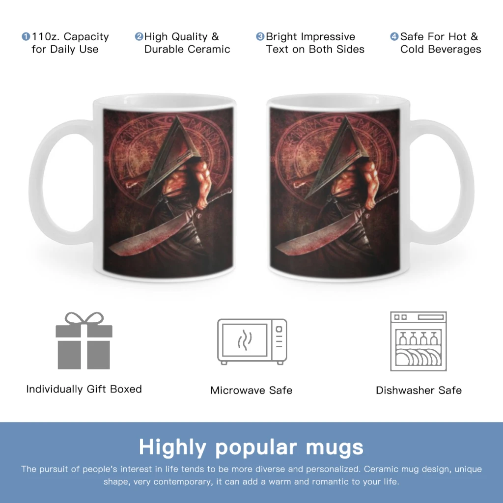 

Silent Hill1 2 3 Game Movie Anime Free shipping Ceramic Cup Coffee Oatmeal Breakfast Cup Creative Personality Mug