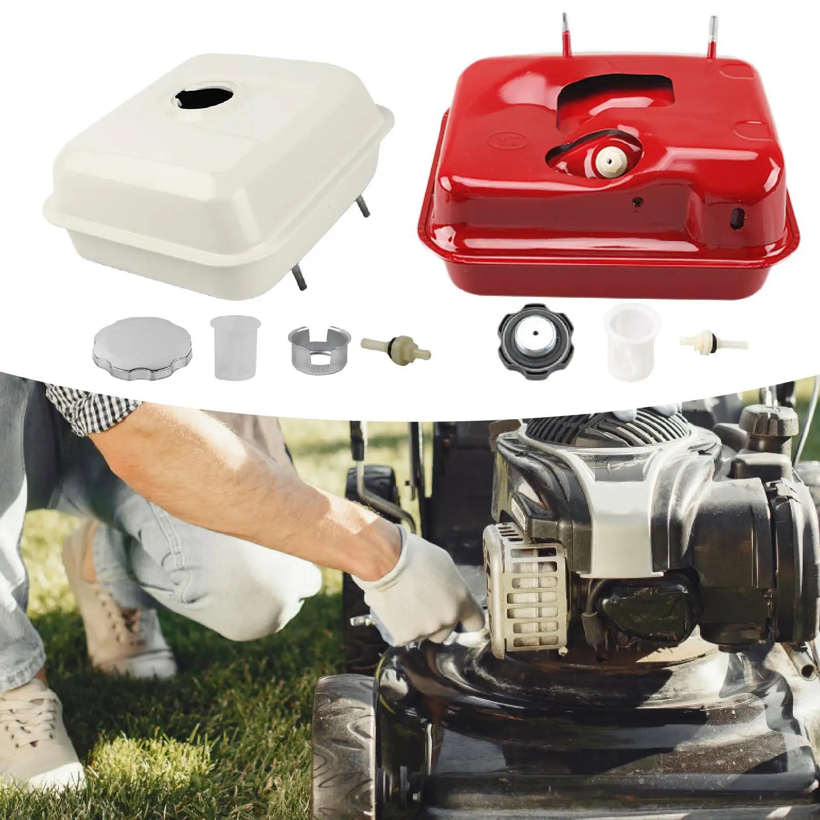 

3L Fuel Tank Oil Car Gas Tank for 188F190 Road Cutting Machine Mini Tiller, for Gas Tank Stationary Engine Cap Assembly Strainer