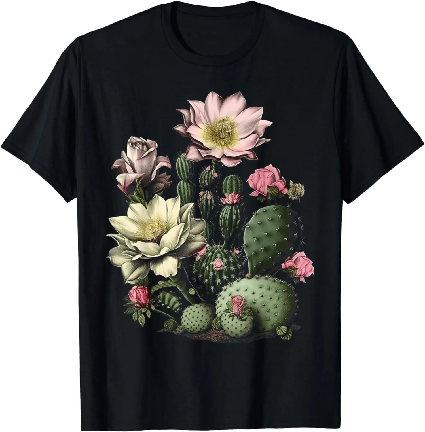 

Cactus Succulent Plant Retro Cacti Botany Botanical Graphic Gift Unisex T-Shirt