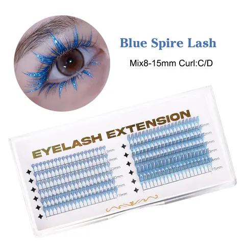 Dual Sided Holographic Manga False Eyelash Extension Easy to graft New Anime Colored Comic Premium Mink Lashes Makeup Cosplay