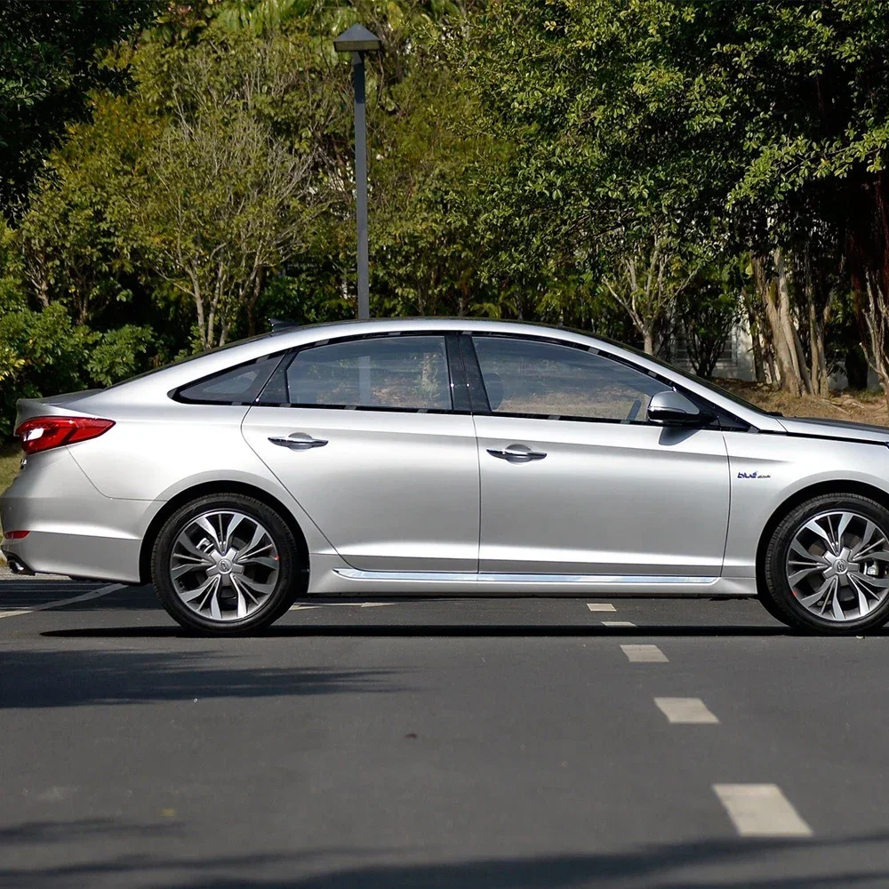 Glossy Black PVC Car Window Decorative Strip Sticker Hyundai Sonata 9 LF 2015-2019 Sedan Exterior Protection Accessory view 2