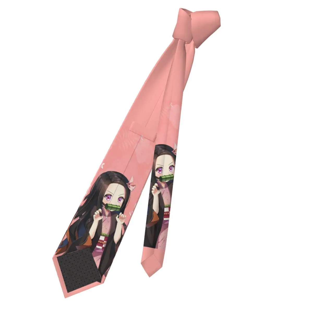 Demon Slayer Anime Nezuko Kamado Cravatta unisex sottile in poliestere 8 cm Cravatta stretta per uomo Camicia Accessori Cravatta Business