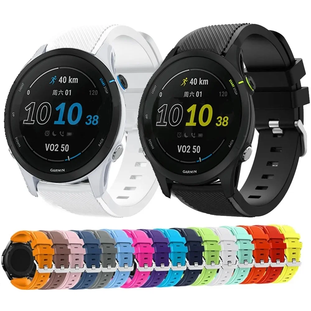 22mm Colorful Soft Silicone Sport Strap For Garmin Forerunner 745 Bracelet For Forerunner 965 265 255 Music/Vivoactive 4/VENU 2