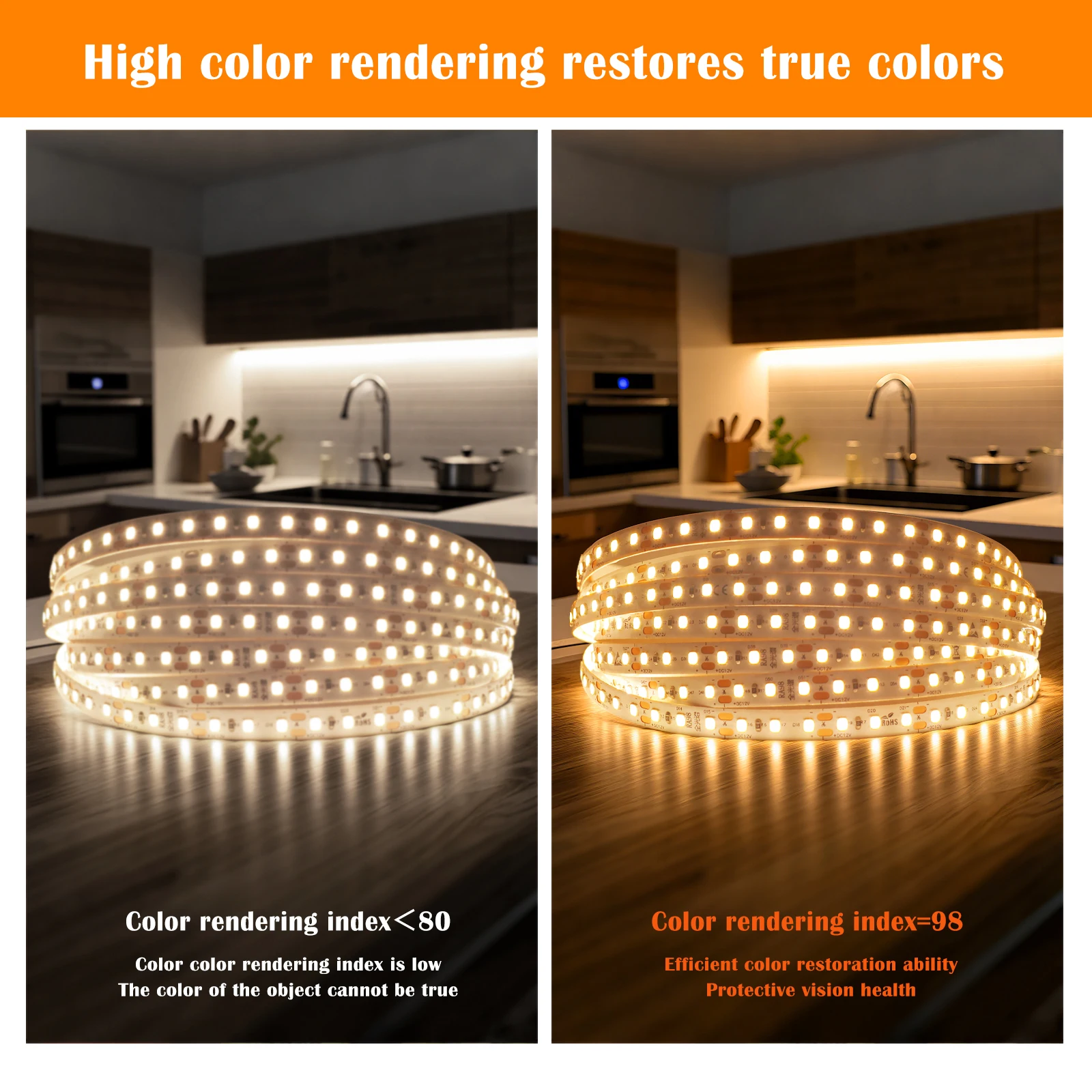 5mm PCB Ultra Thin RA98 LED Strip Light DC12V/24V 5m 10m 15m 25m 2835 120LEDs/m Flexible Ribbon Tape Home Lighting 13 Colors