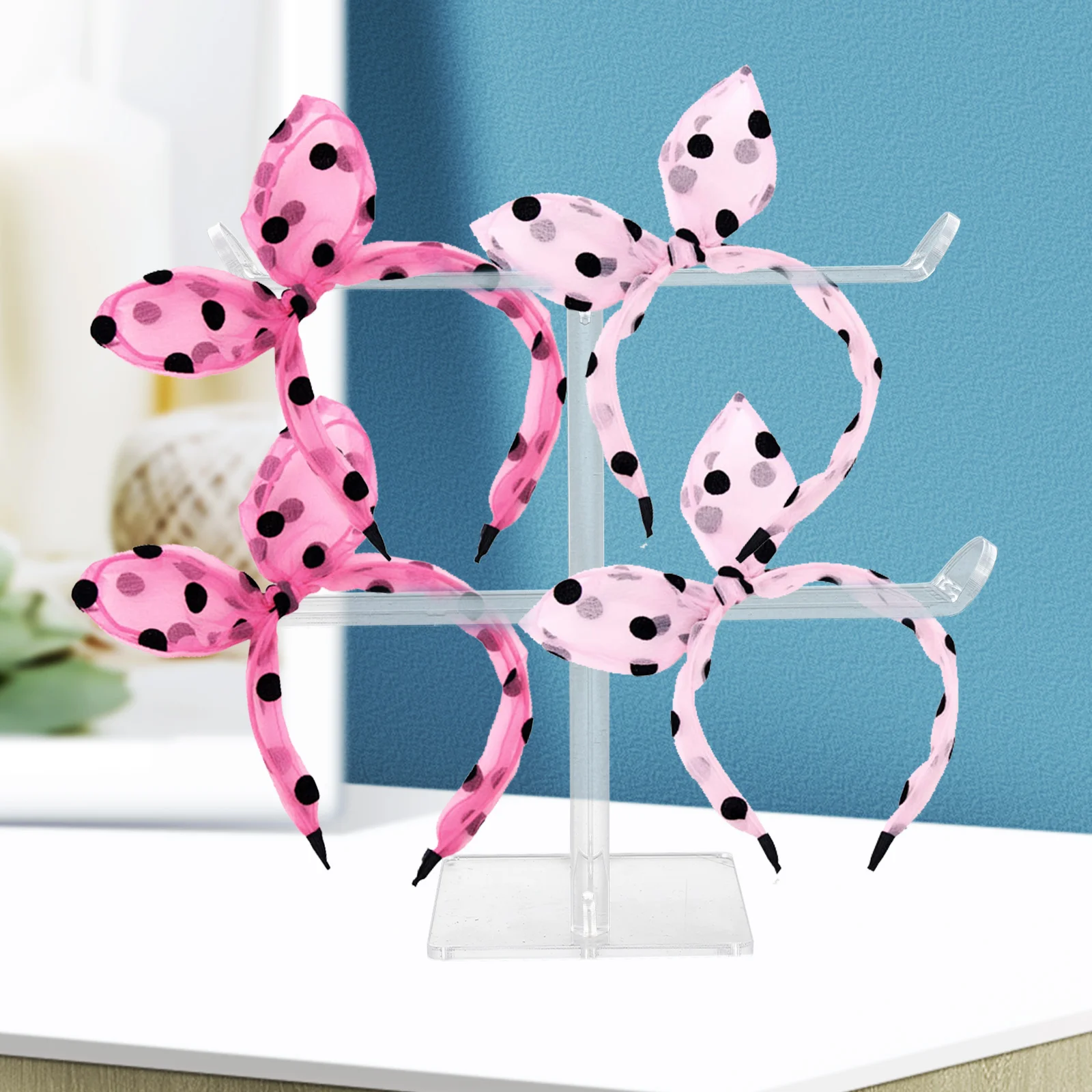 

Hair Accessories Storage Rack Headband Display Stand Organizer for Hair Hoops Rings Acrylic Holder Home Decor