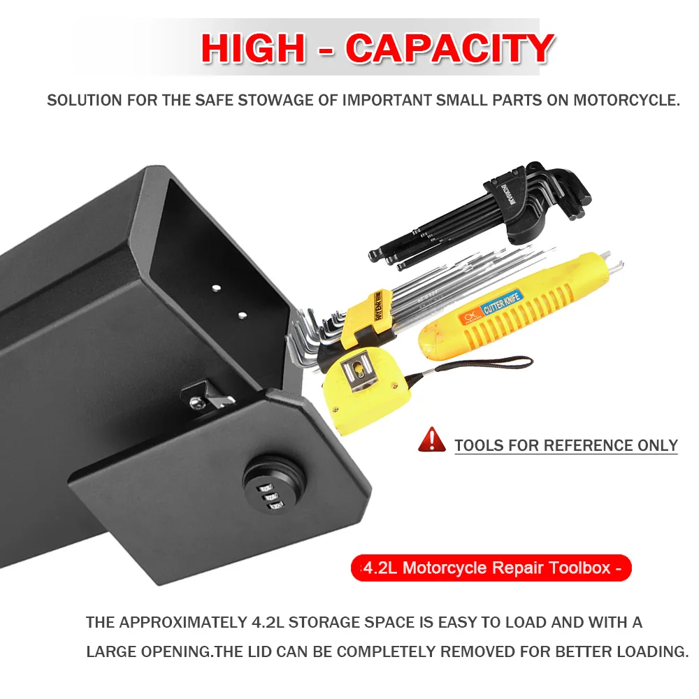 Motorcycle Waterproof Toolbox Inner Bag For BMW R1200GS OC 2004-2012 Decorative 4.2L Right Side Aluminum Storage Password Box