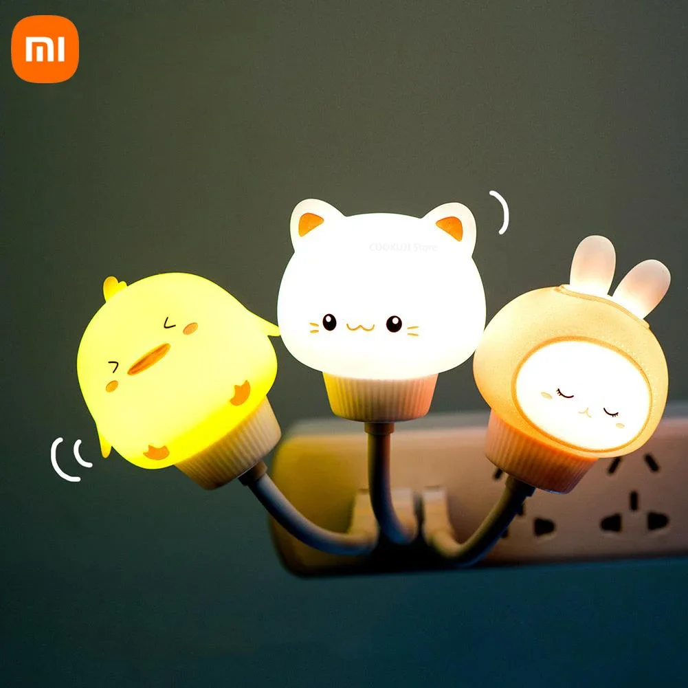 Xiaomi Led Night Light Usb Cute Cartoon Animal Nightlight Indoor Lighting Energy-Saving Child Bedroom Decor Lamp Holiday Gifts