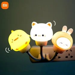 Светодиодный ночник Xiaomi, Милая Ночная лампа с мультяшными животными, Usb, энергосберегающий комнатный светильник для детской спальни, декоративная лампа, праздничные подарки