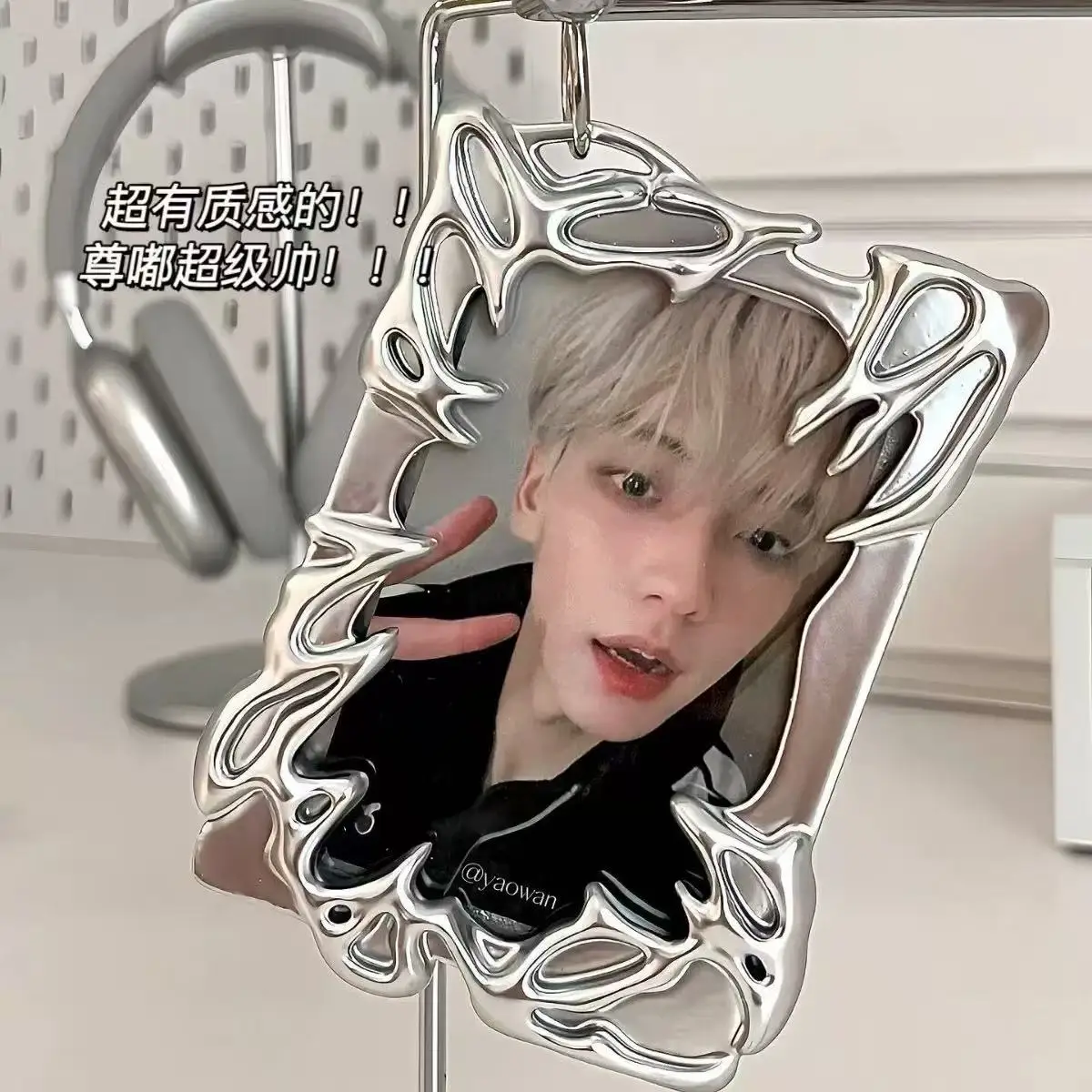 1PC 11X7.5cm Electroplating Photocard Holder Kpop Photo Card Kpop Idol Photo Display Stand Kpop Photo Card Protector Storage image 5