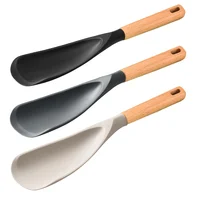 Multifunction Silicone Cooking Spoon Spatula for Nonstick Cookware, Heat Resistant Kitchen Gadgets Utensil with Wooden Handle