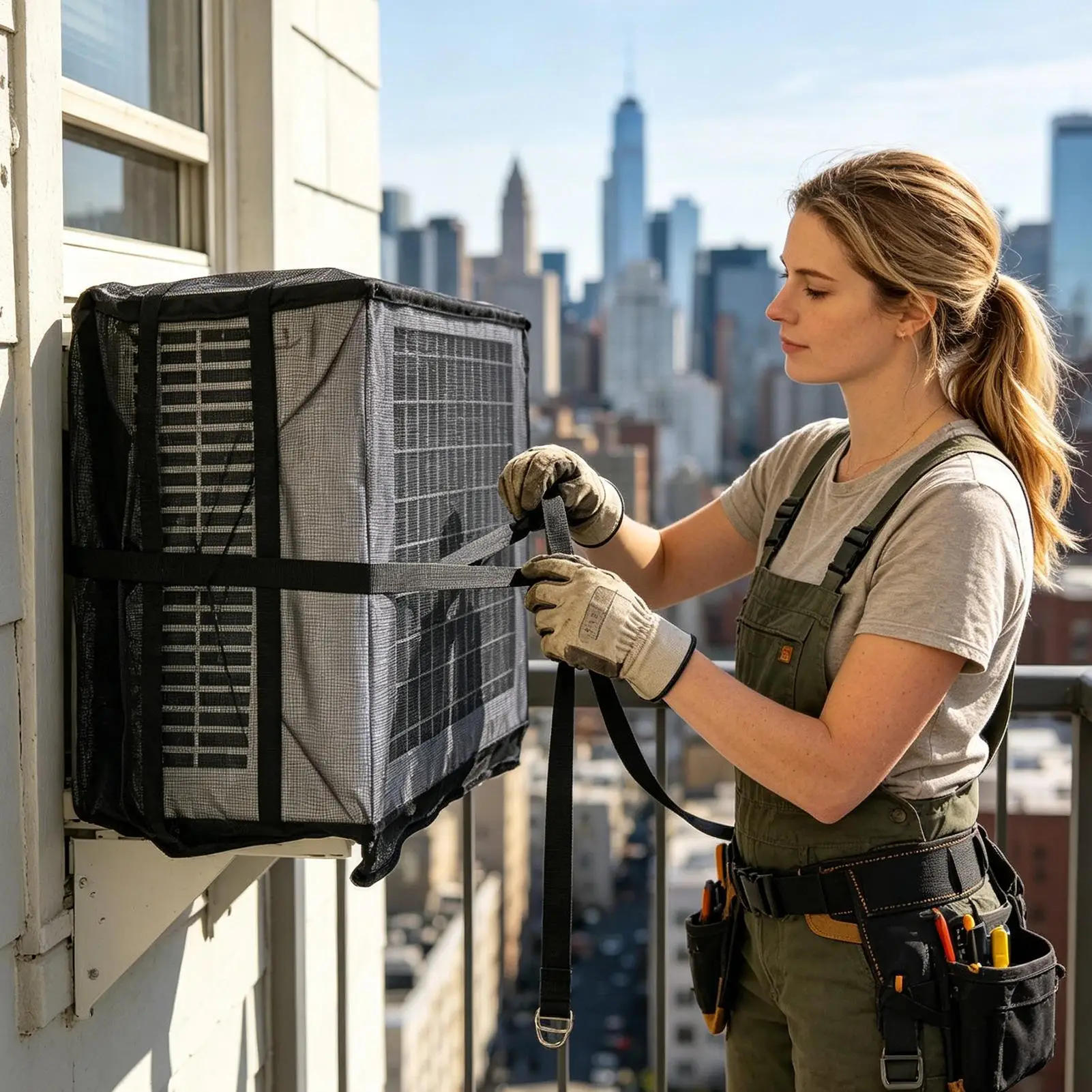 

Чехол для кондиционера, сетчатый защитный чехол для наружного блока, дышащий сетчатый чехол для кондиционера для дома, квартиры, ресторана, балкона